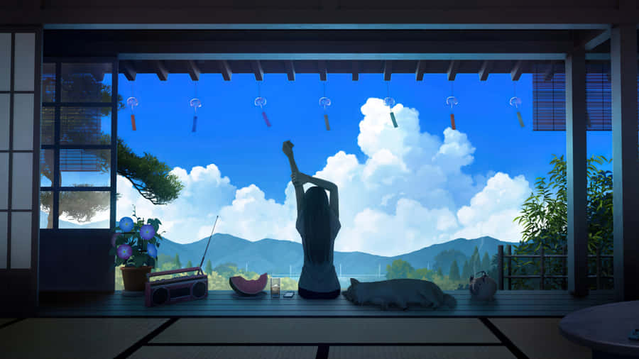 Anime Summer Morning Wallpaper