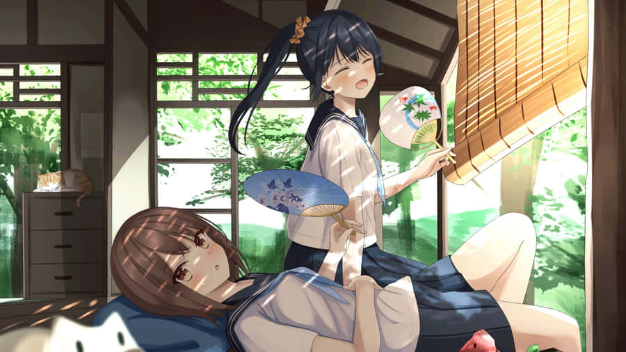Anime Summer Relaxation Wallpaper