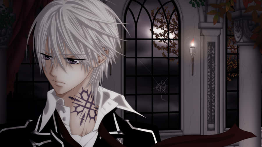 Anime Vampire With Mysterious Markings Wallpaper