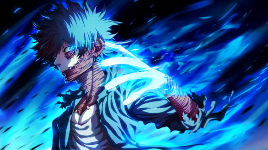 Anime Villain With Blue Flames Wallpaper