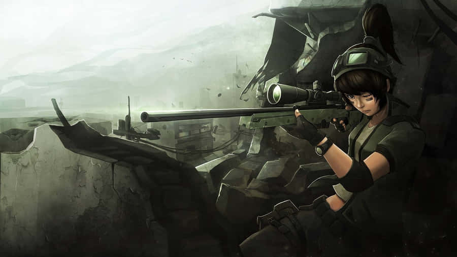 Anime War Sniper Scene Wallpaper