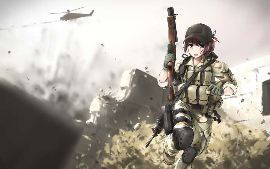 Anime War Soldier In Action Wallpaper