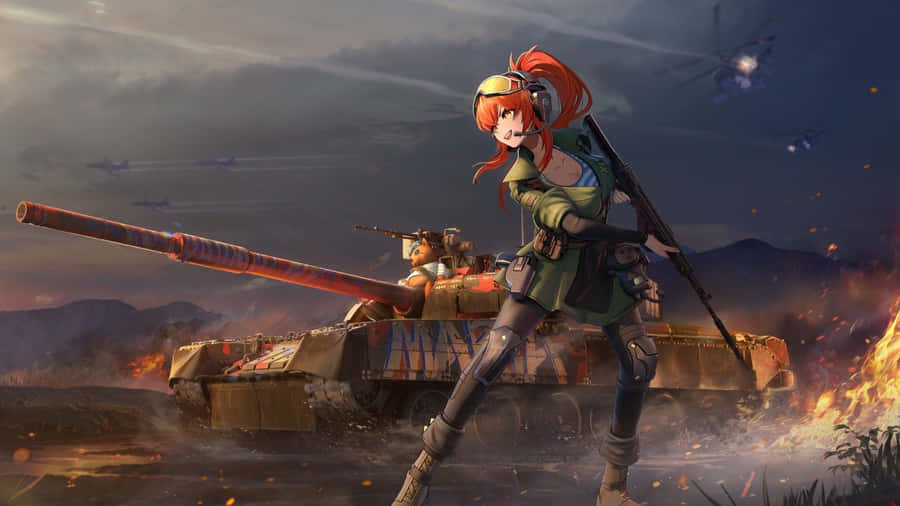 Anime War Tank Battle Wallpaper
