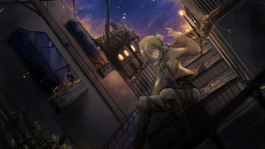 Annie Leonhart Shows Off Her Strength In This Stunning Anime Wallpaper Wallpaper