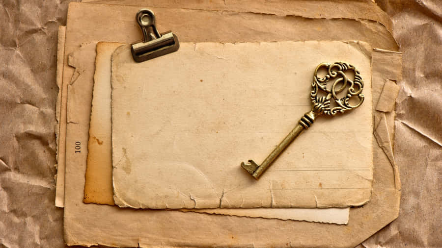 Antique Key And Vintage Papers Wallpaper