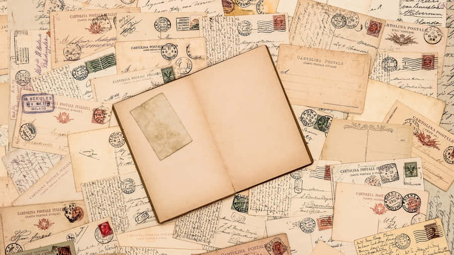 Antique Letters And Vintage Book Wallpaper