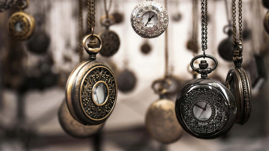 Antique Pocket Watches Collection Wallpaper