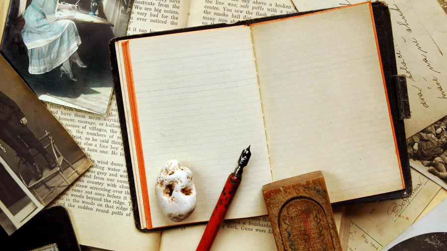 Antique Writing Set Wallpaper