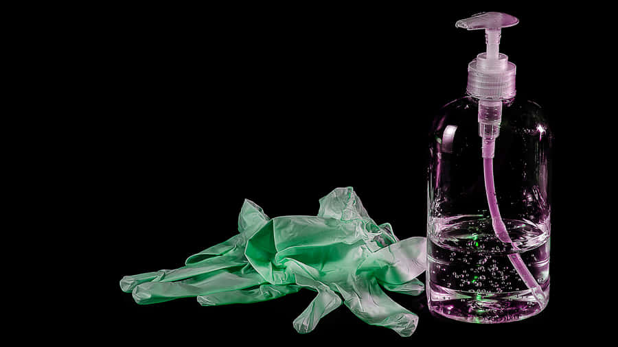 Antiseptic Wash And Gloves Wallpaper
