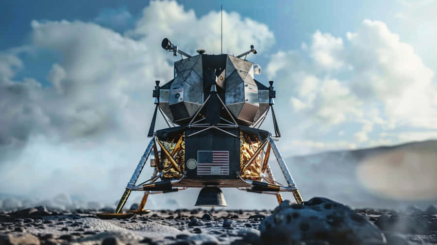 Apollo Lunar Module On Moon Surface Wallpaper