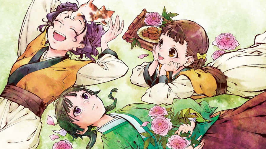 Apothecary Diaries Characters Relaxing Wallpaper