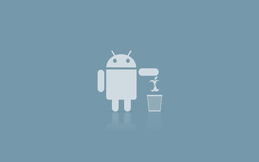 Apple Eating Android Throwing Wallpaper