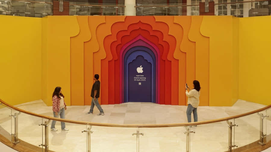 Apple Store Colorful Architecture Design Wallpaper
