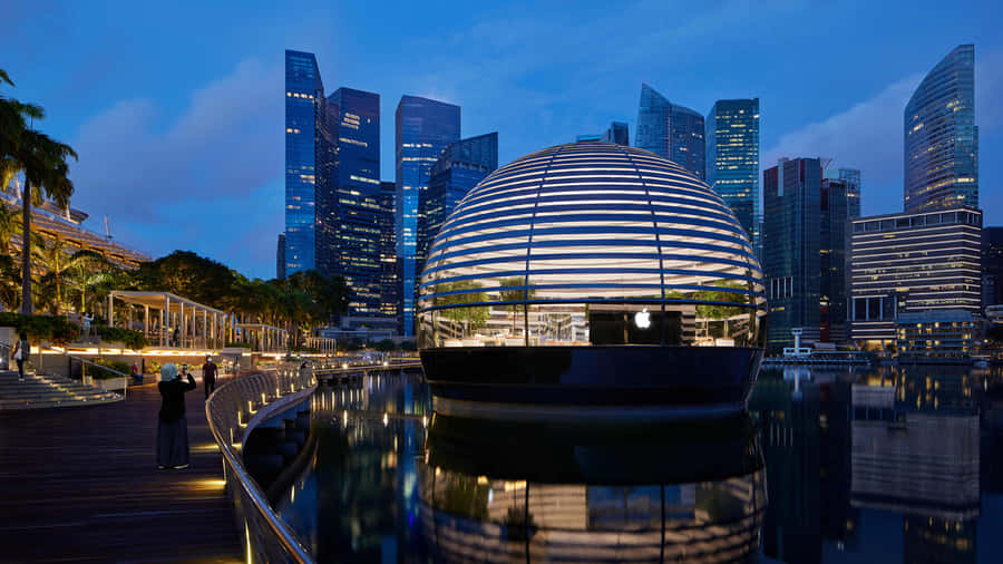 Apple Store Singapore Marina Bay Sands Dusk Wallpaper