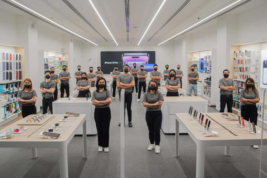 Apple Store Staff Wearing Masks Wallpaper