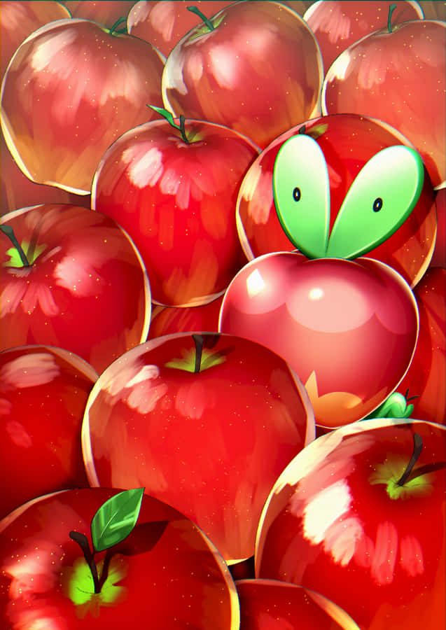 Applin In A Bushel Of Apples Wallpaper