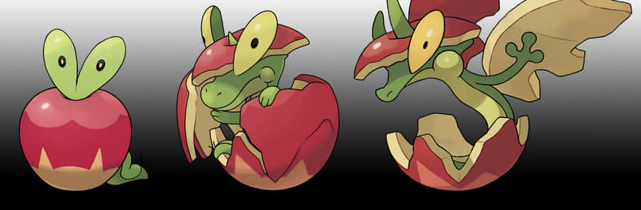 Applin Turning Into Flapple Wallpaper