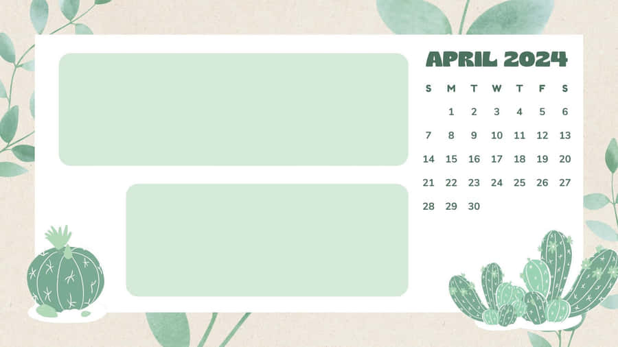 April2024 Desktop Calendar Wallpaper Wallpaper