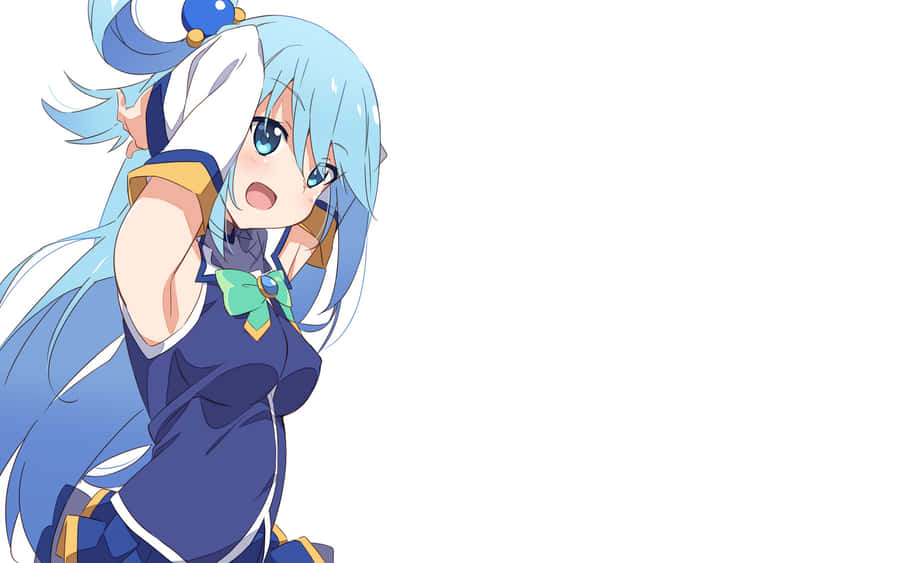 Aqua Anime Character Blue Hair Wallpaper