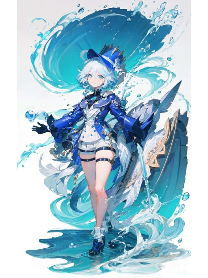 Aqua Sorceress Artwork Wallpaper