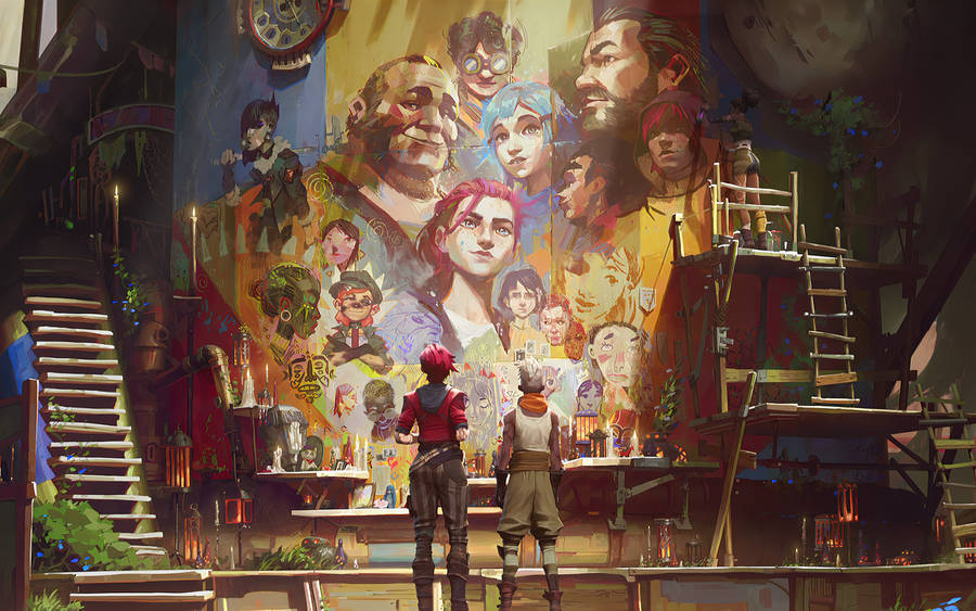 Arcane League Of Legends Wall Painting Wallpaper