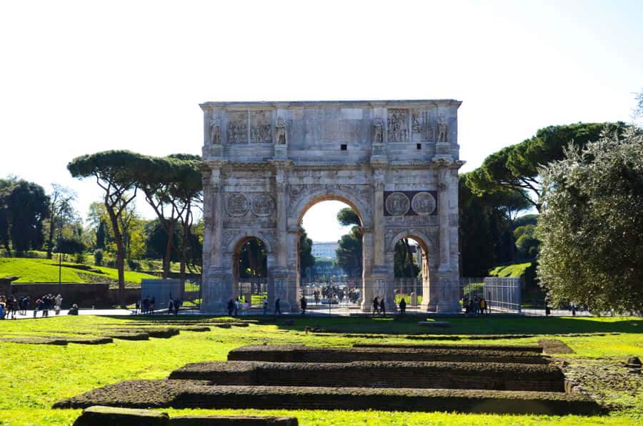 Arch Of Constantine Surrounded By Greenery Wallpaper