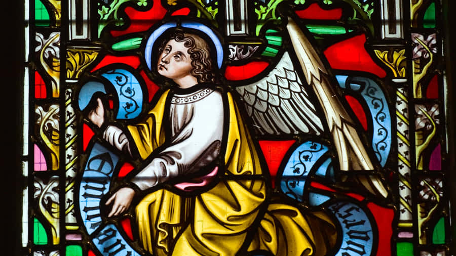 Archangel Michael Stained Glass Wallpaper