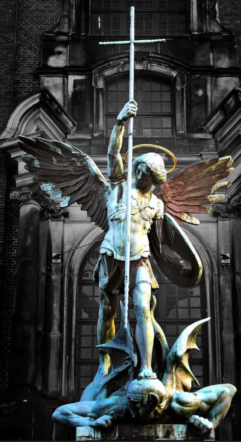 Archangel Michael Statue Wallpaper