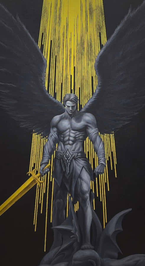Archangel Michael With Golden Sword Wallpaper