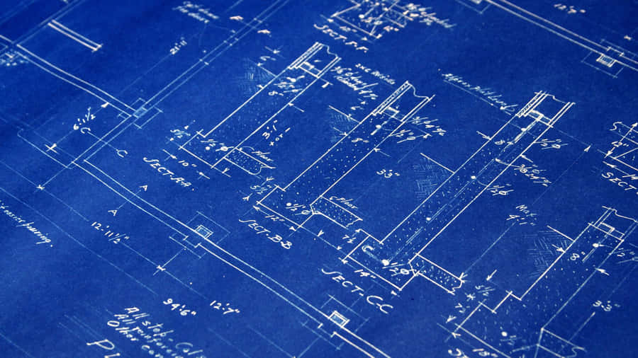 Architectural Blueprint Detail Wallpaper