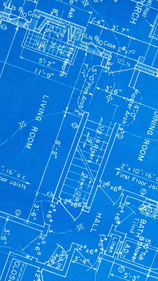 Architectural Blueprint Detail Wallpaper