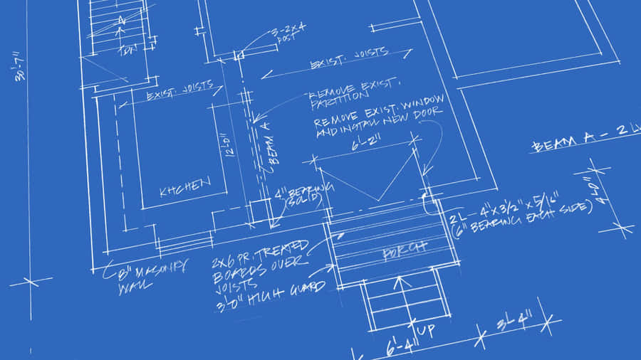 Architectural Blueprint Sketch Wallpaper