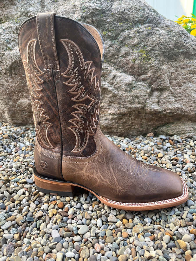 Ariat Western Cowboy Boot Outdoor Display Wallpaper