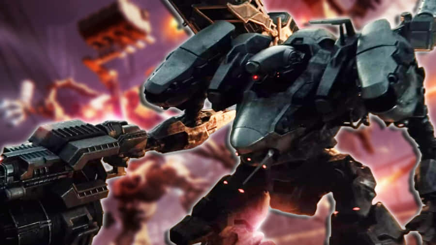 Armored_ Core_ Mech_ Battle_ Scene Wallpaper