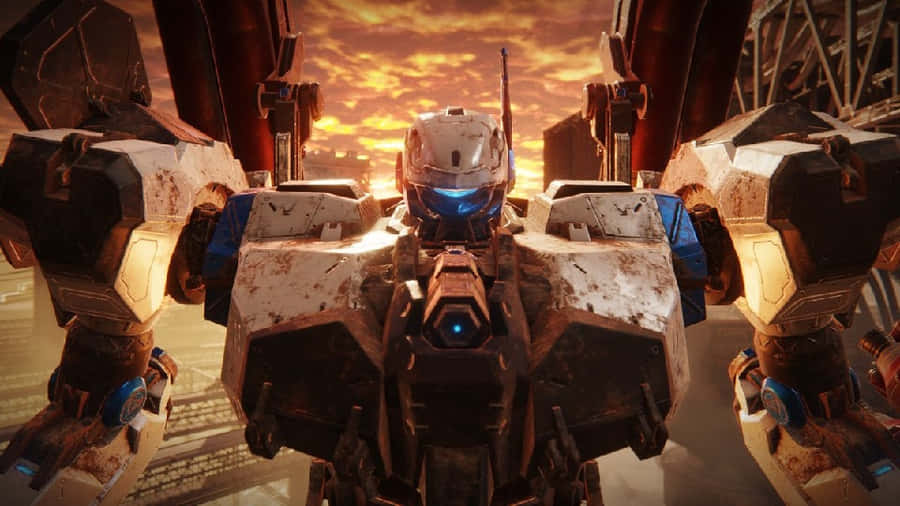 Armored Core Mech Sunset Stance Wallpaper