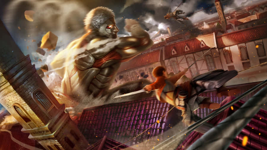 Armored Titan Looms Large Wallpaper