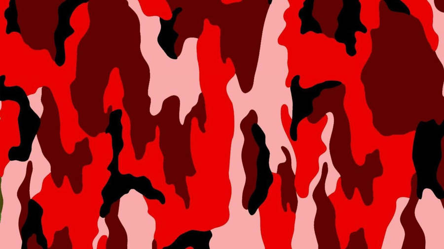 Army Camouflage In Red Wallpaper