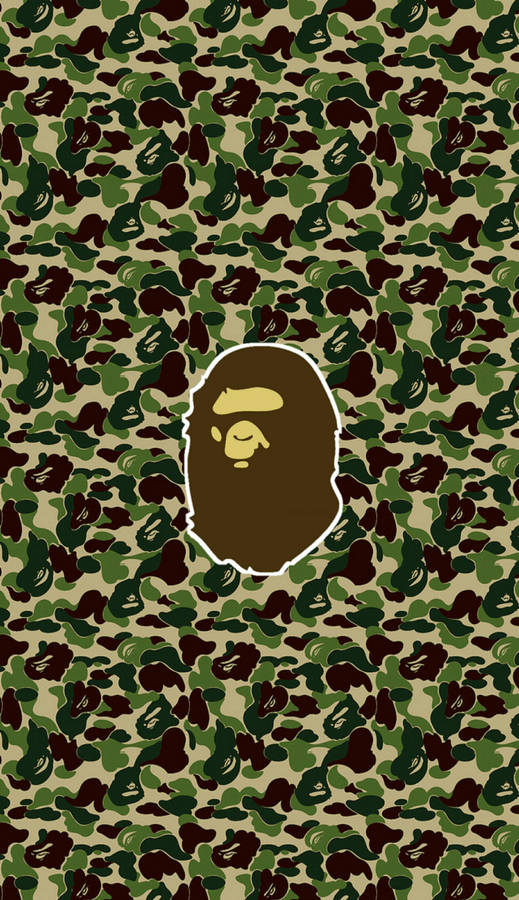 Army Green Camouflage Bape Logo Wallpaper