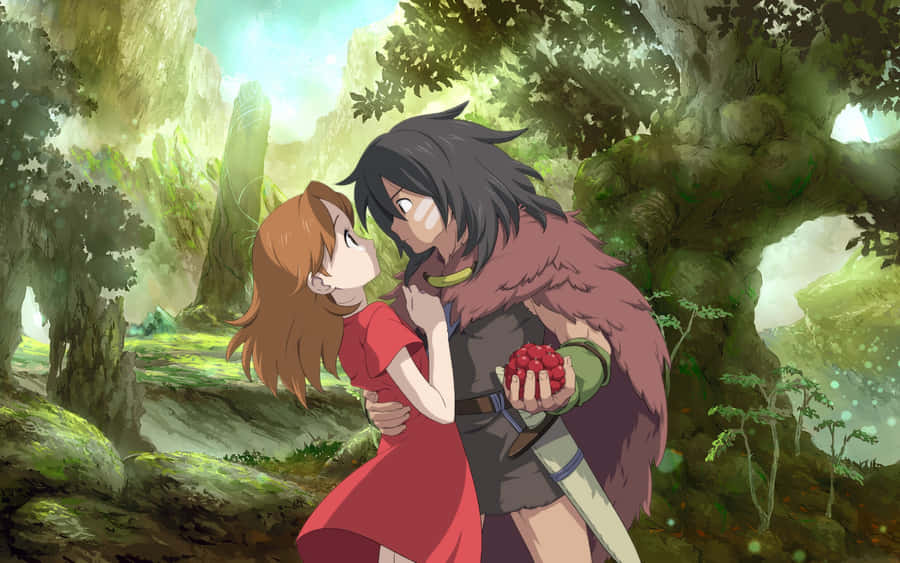 Arrietty And Sho In A Magical Garden Wallpaper