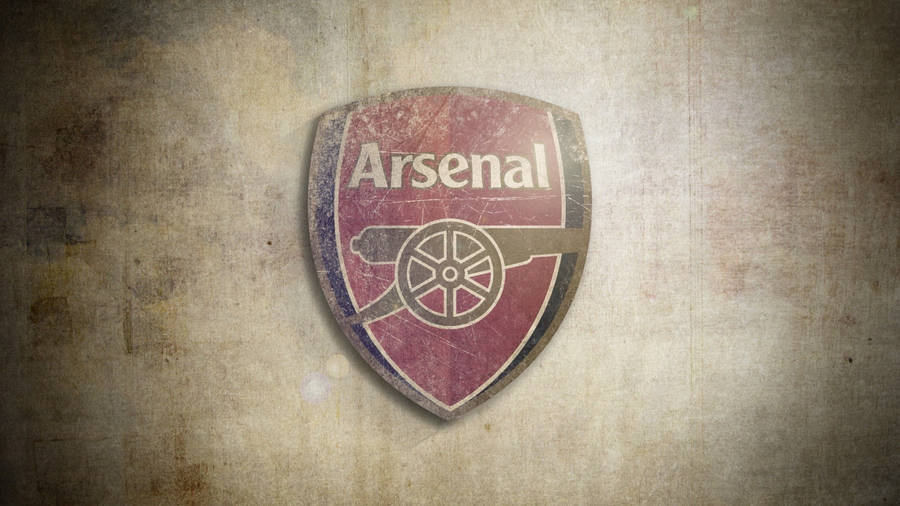 Arsenal Logo In Grunge Brown Wallpaper