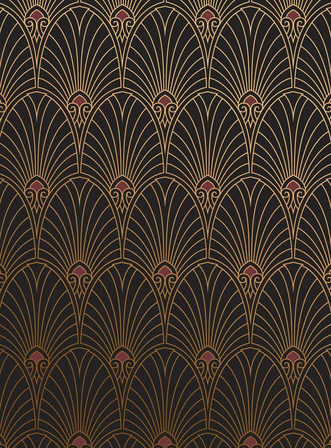 Art Deco Wallpaper With Gold And Black Designs Wallpaper