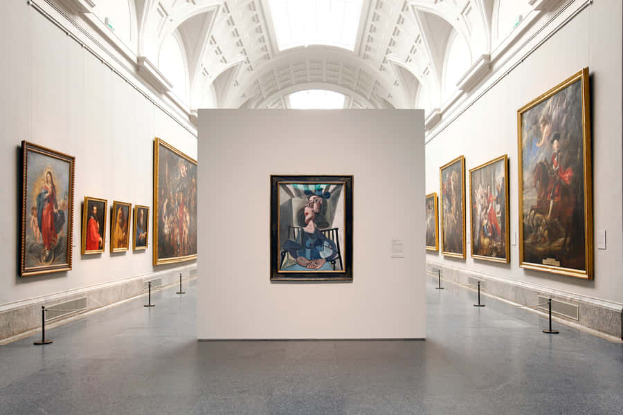 Art Gallery Interiorwith Paintings Wallpaper