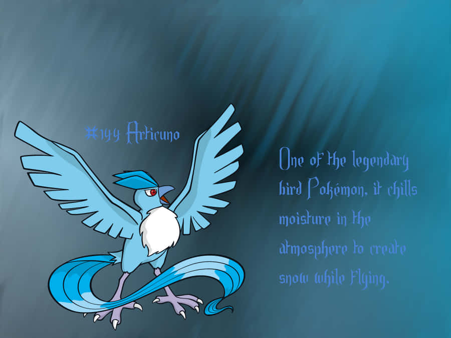 Articuno With Description Text Wallpaper
