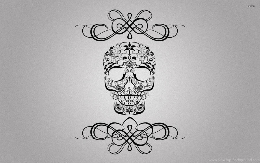 Artistic And Minimalist Sugar Skull Wallpaper