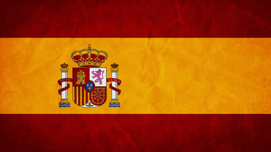 Artistic Rendition Of The Spain Flag With Distinguished Aesthetic Wrinkles Wallpaper