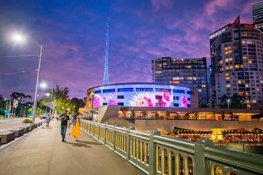 Arts Centre Melbourne Evening View Wallpaper