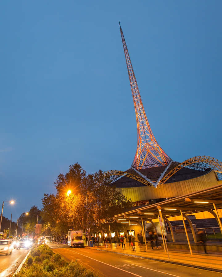 Arts Centre Melbourne Spireat Dusk Wallpaper