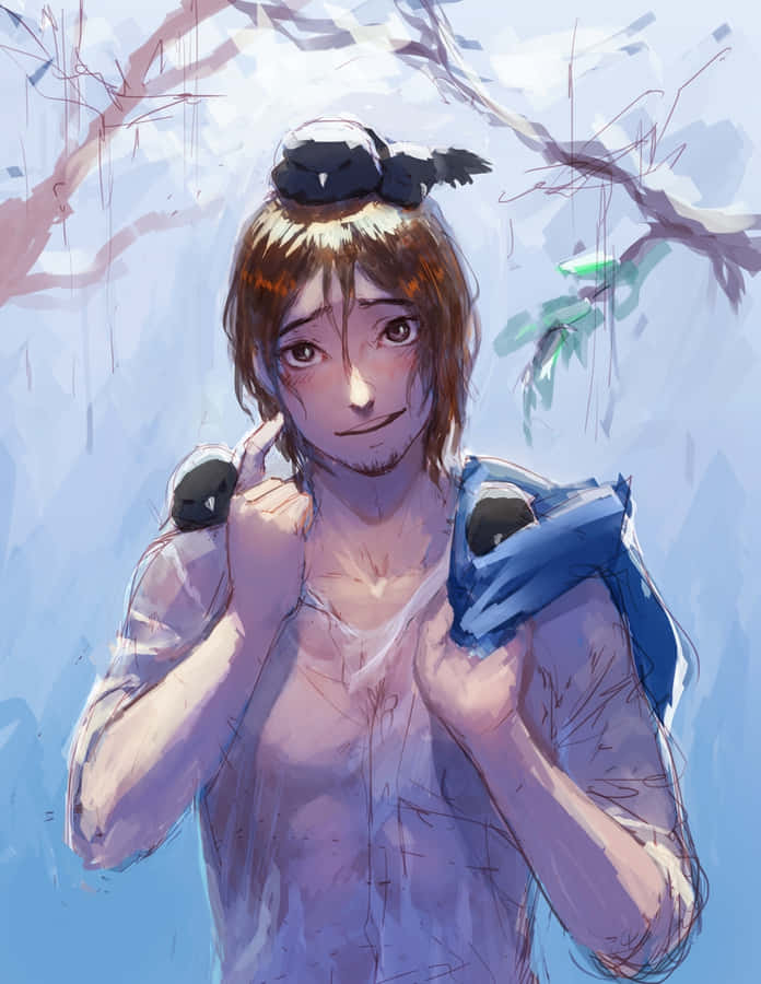 Asahi Azumane, The Volleyball Ace In Action Wallpaper