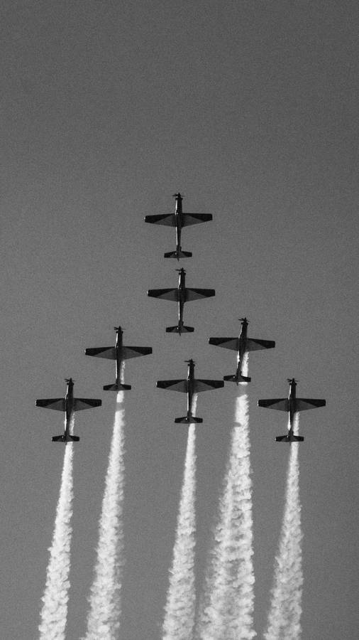 Ascending Upward Fleet Of Jet Iphone Wallpaper