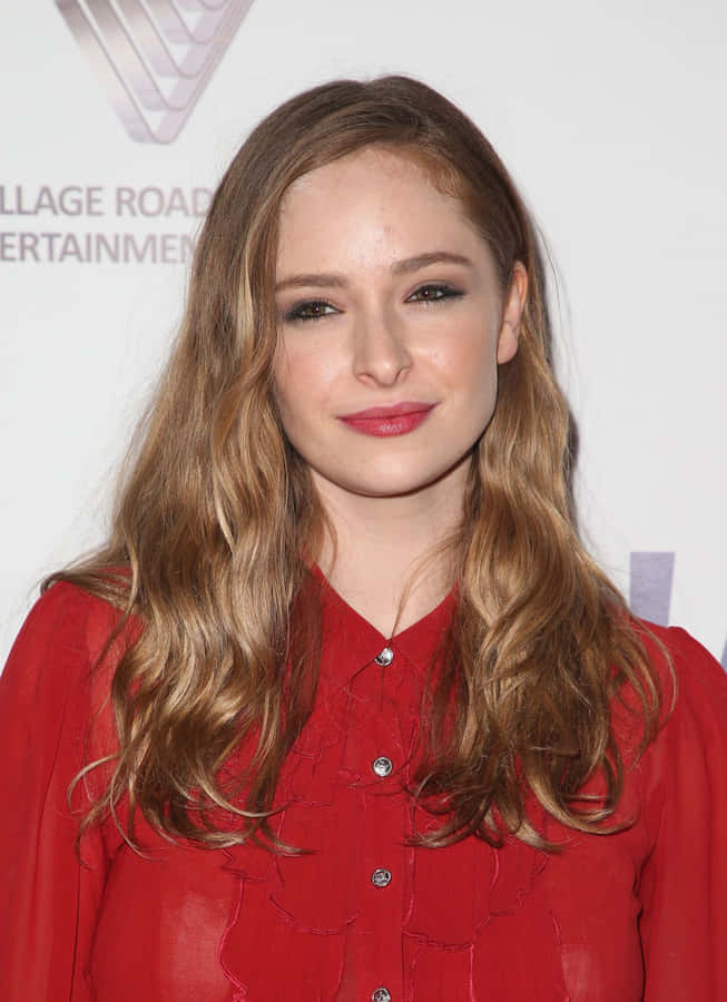 Ashleigh Cummings Red Top Event Appearance Wallpaper